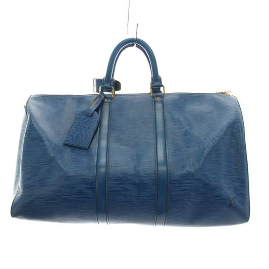 Louis Vuitton Epi Leather Keepall 45 Boston Bag Blue YM