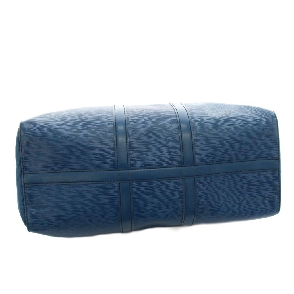 Louis Vuitton Epi Leather Keepall 45 Boston Bag Blue YM — view 4