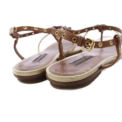 Louis Vuitton Monogram Flower Sandals Flat 36 Brown — view 3