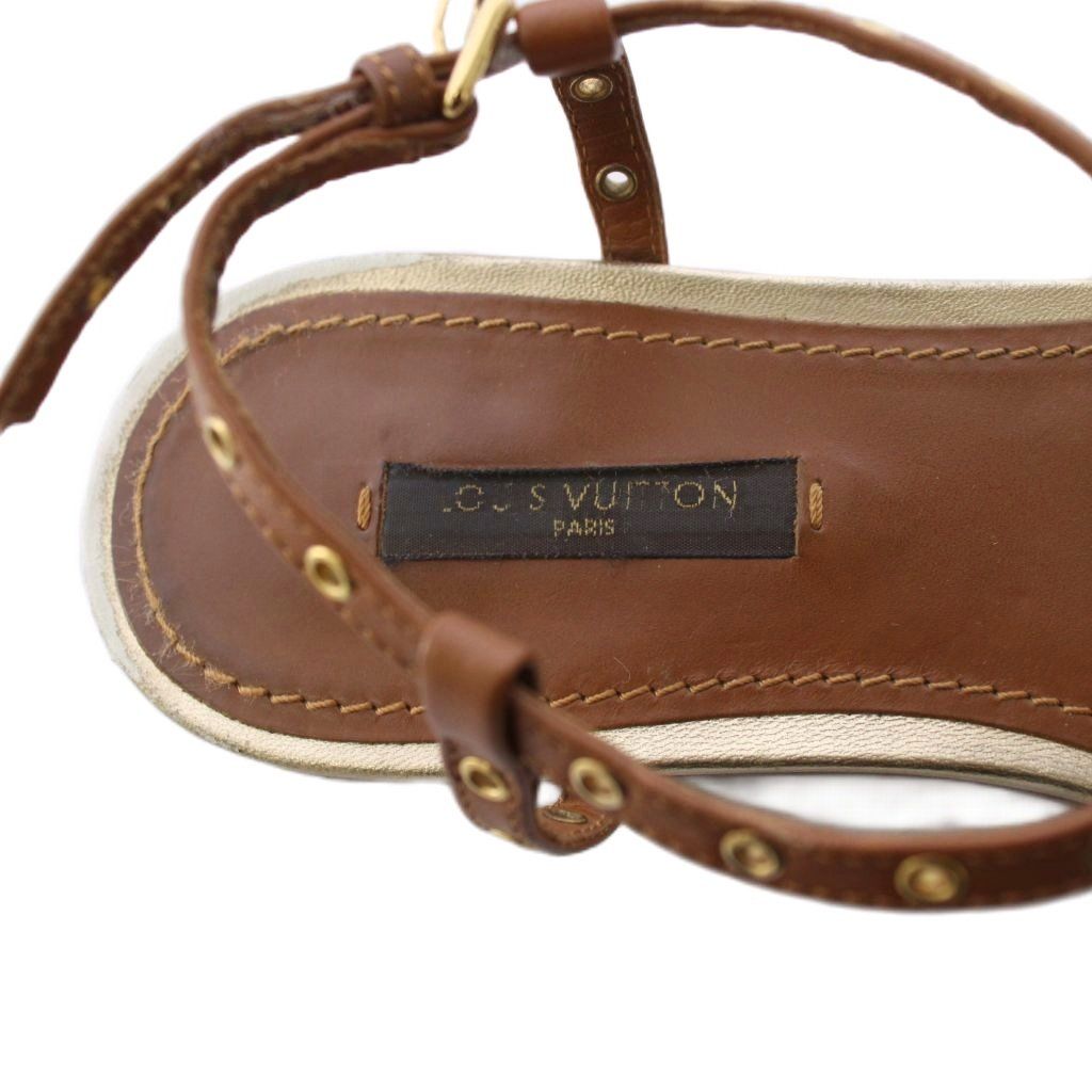 Louis Vuitton Monogram Flower Sandals Flat 36 Brown — view 7