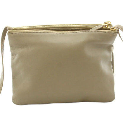 Celine Trio Large Shoulder Bag Pouch Leather Gray Ju KU — view 3