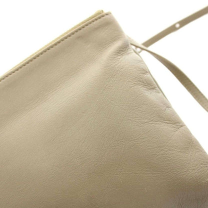 Celine Trio Large Shoulder Bag Pouch Leather Gray Ju KU — view 7