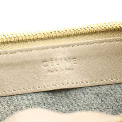 Celine Trio Large Shoulder Bag Pouch Leather Gray Ju KU — view 5