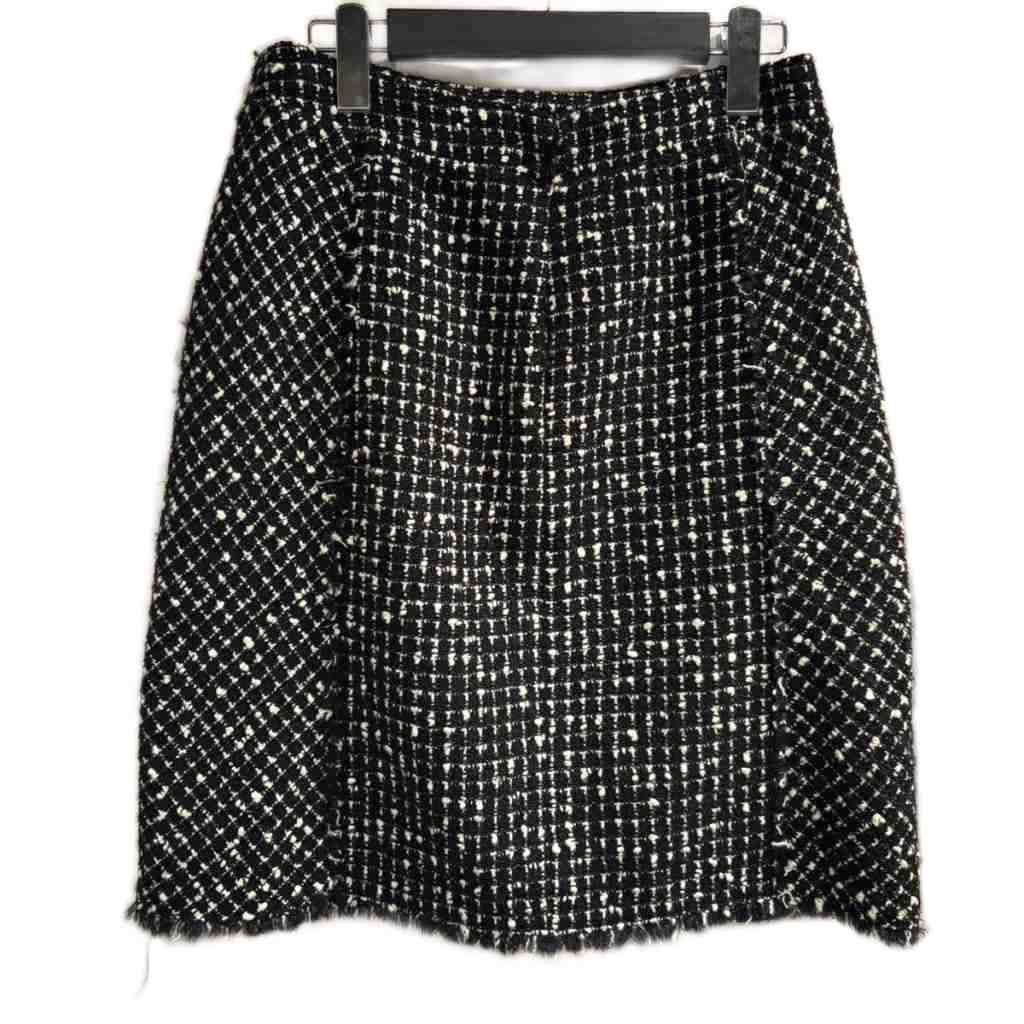 Chanel Tweed Skirt CC Logo Black 40 — view 2