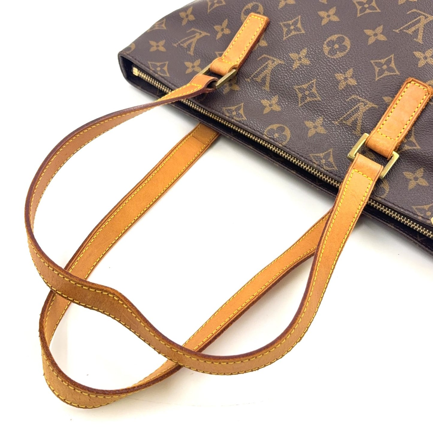 Louis Vuitton Cabas Piano Monogram Leather Brown Tote Gold — view 7