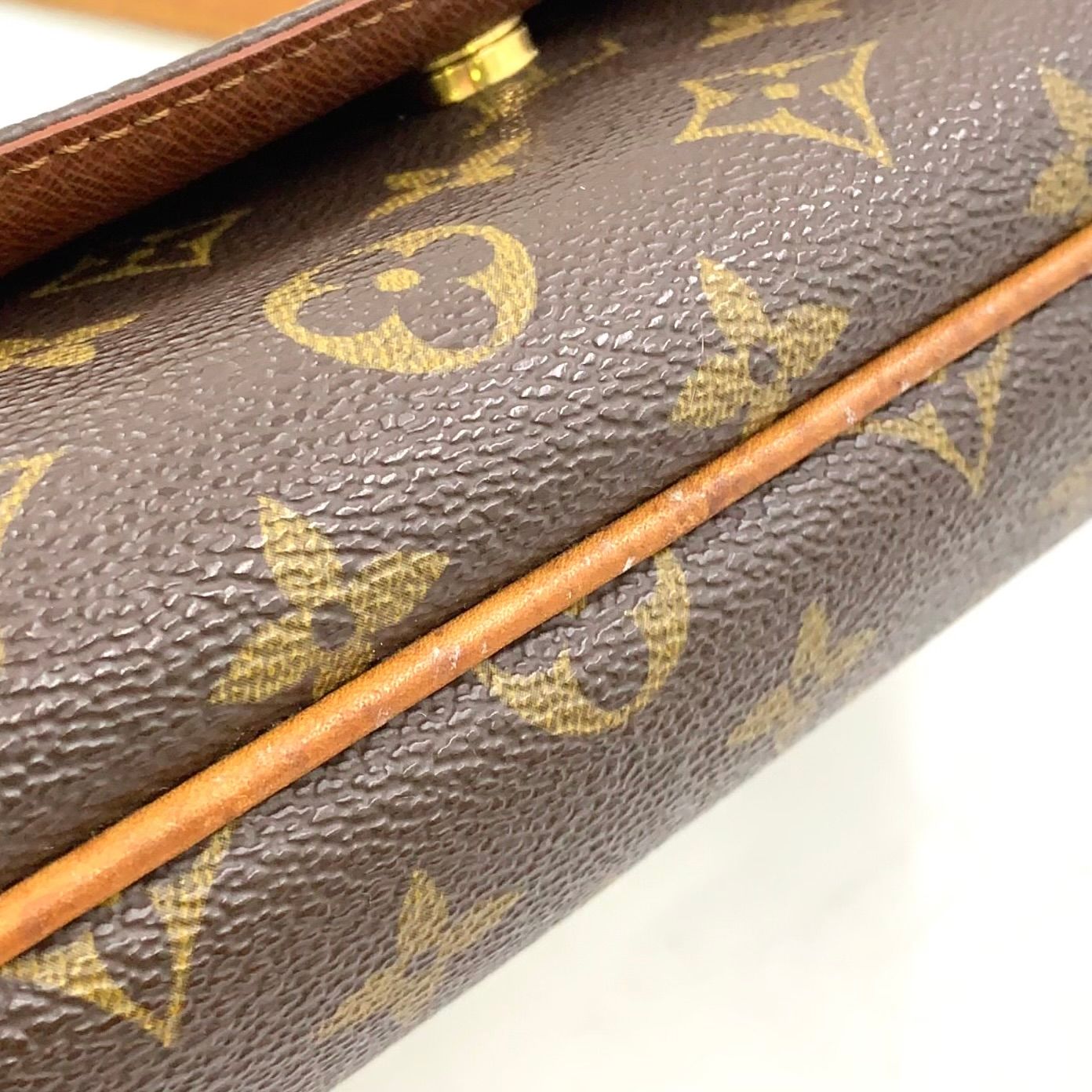 Louis Vuitton Musette Tango Short Strap Monogram Leather Brown Shoulder Bag Gold — view 9