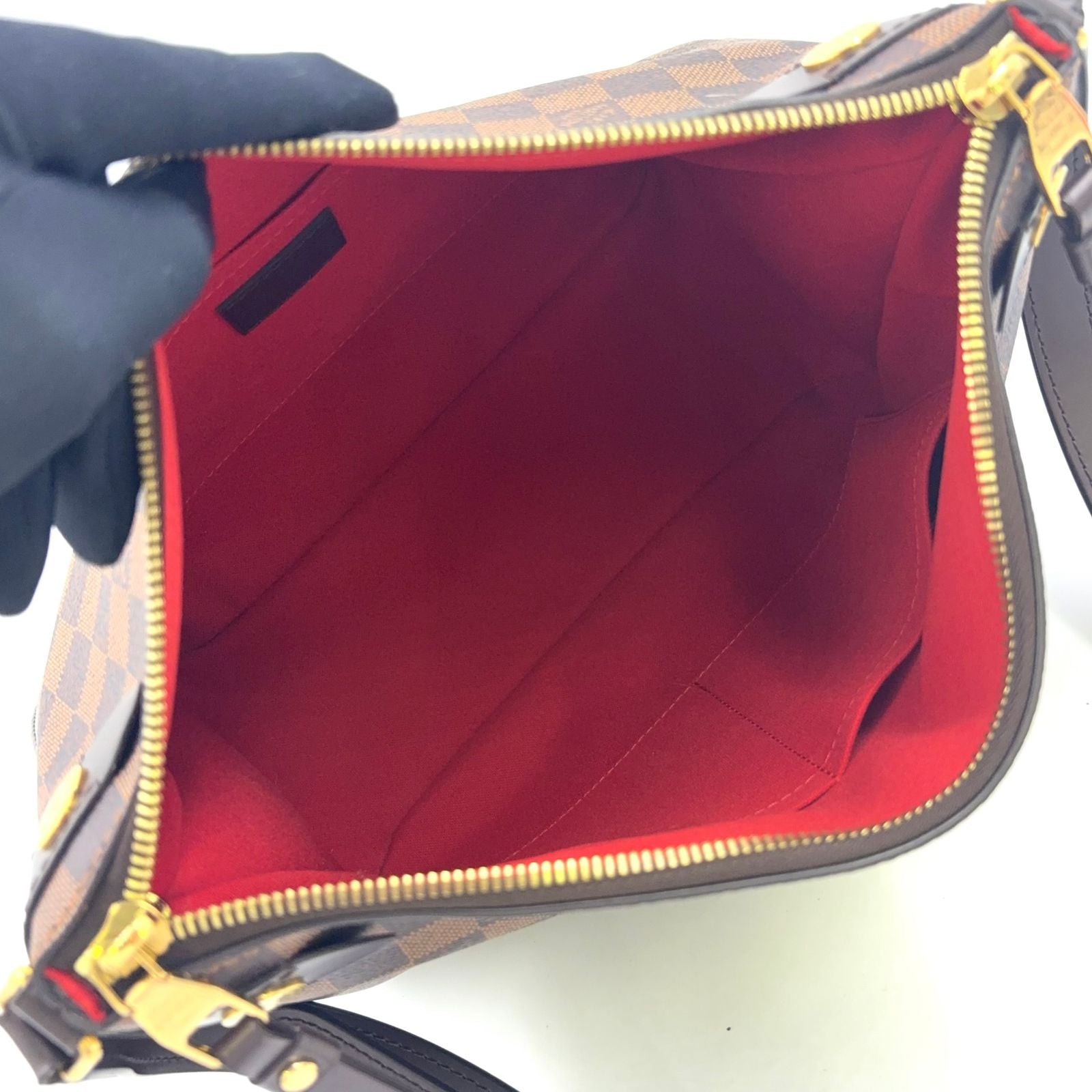 Louis Vuitton Duomo Damier Leather Brown Shoulder Bag Gold — view 3