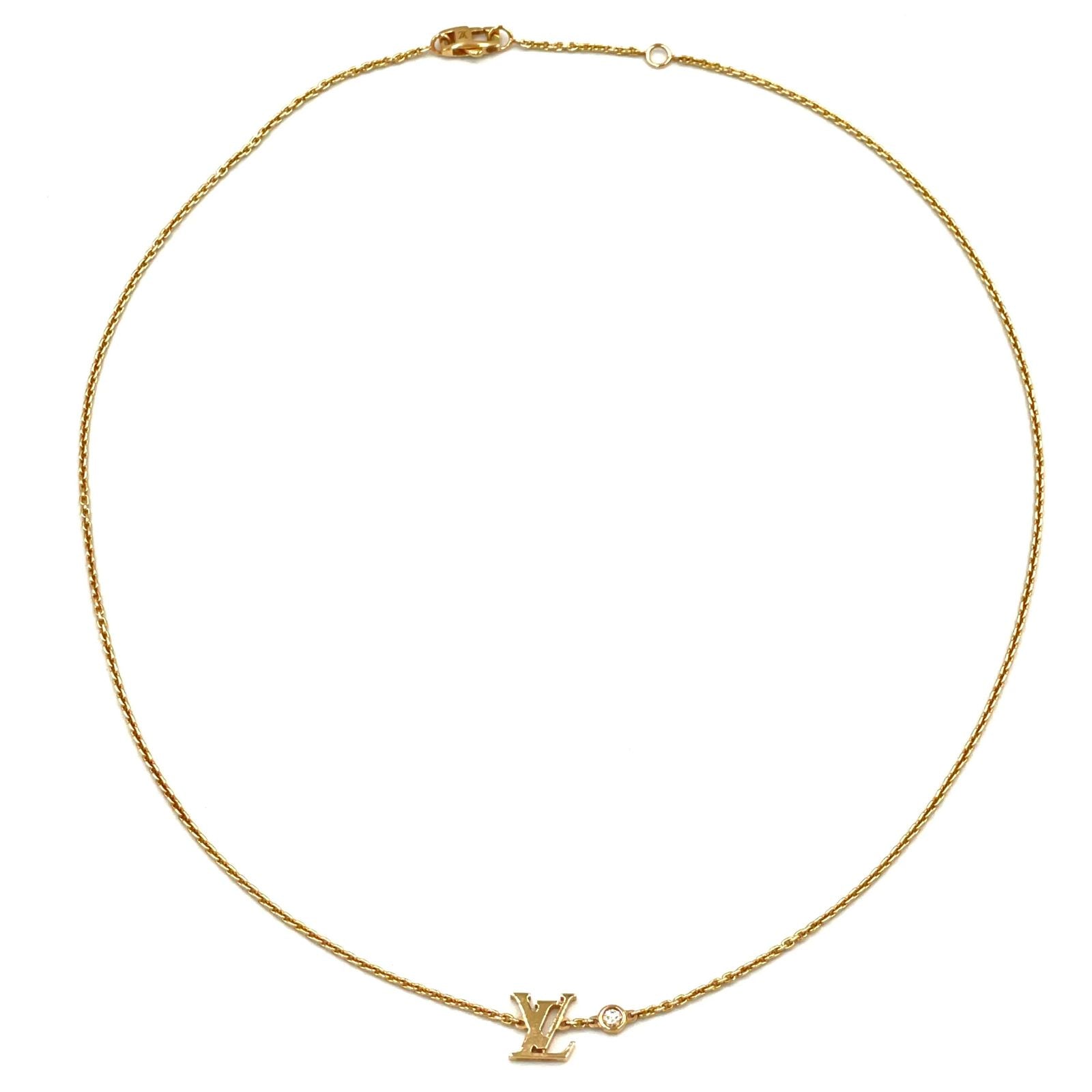 Louis Vuitton Pendentif Idyll Blossom LV Diamond Clear Pink Gold Necklace — view 3