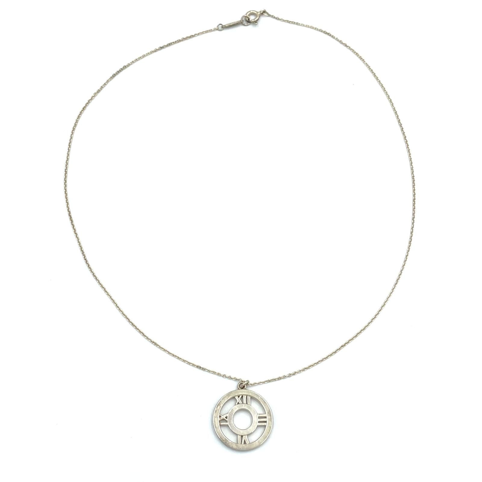 Tiffany & Co Atlas Open Medallion Silver Necklace — view 3