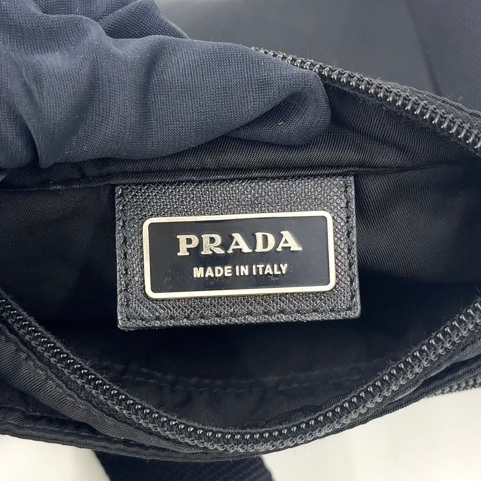 Prada Nylon Black Mini Shoulder Bag Silver — view 4