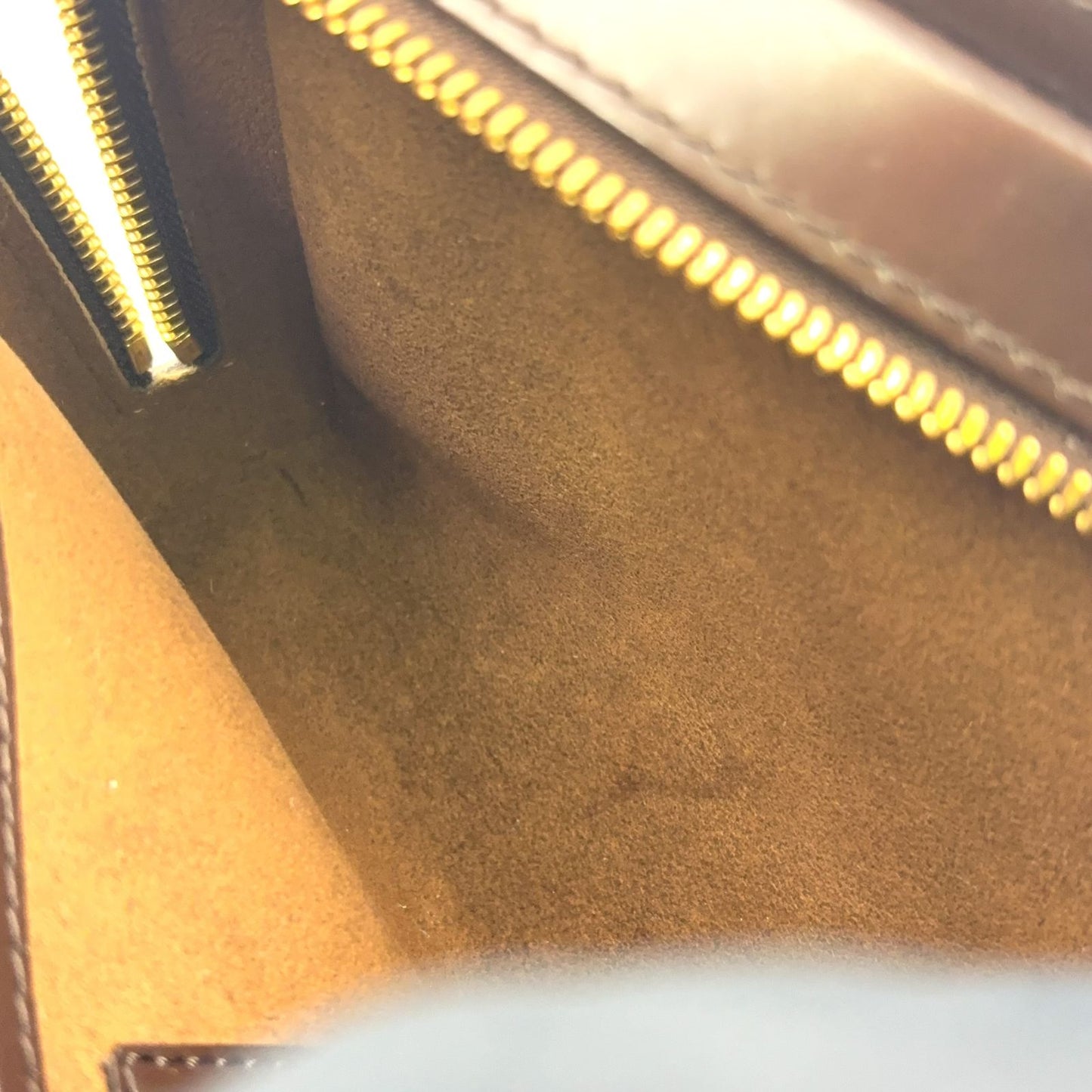 Louis Vuitton Damier Saint Ebene Second Leather Brown Clutch Gold — view 5