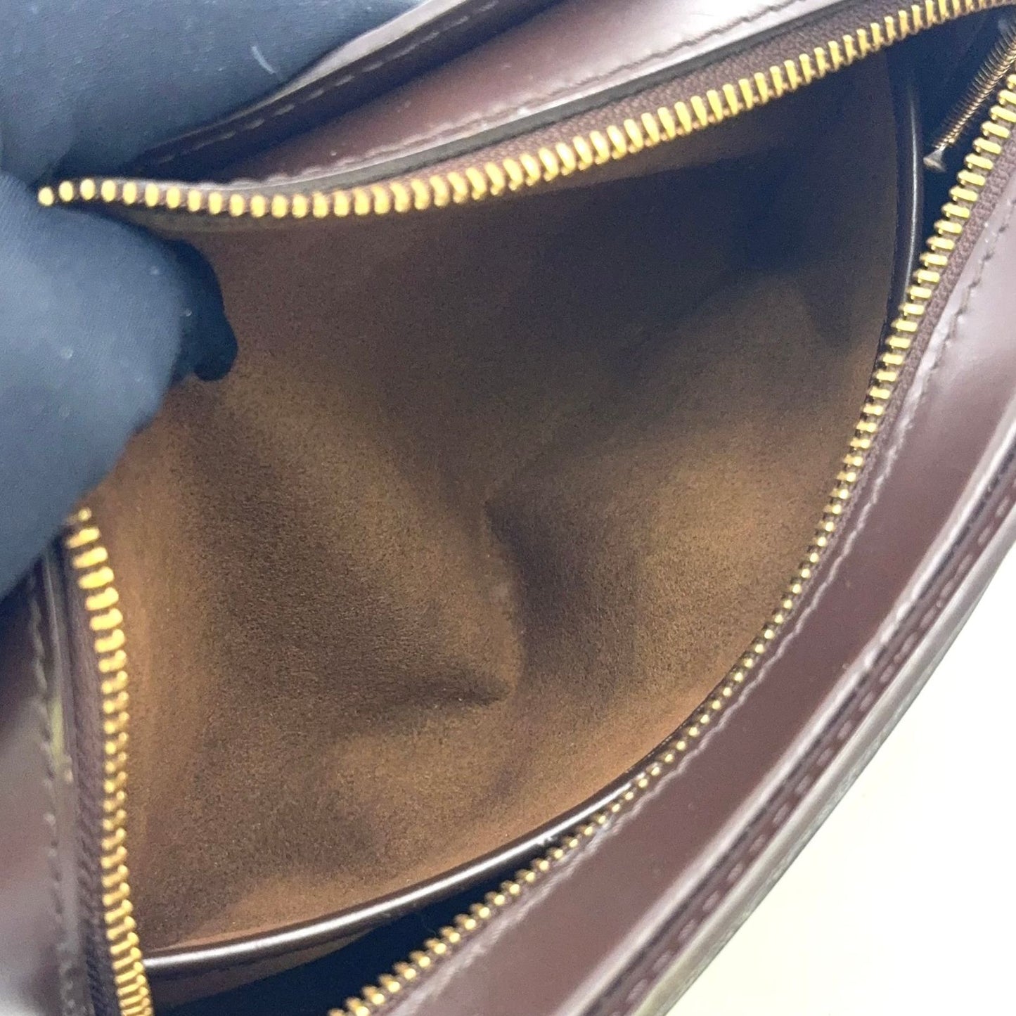 Louis Vuitton Damier Saint Ebene Second Leather Brown Clutch Gold — view 7