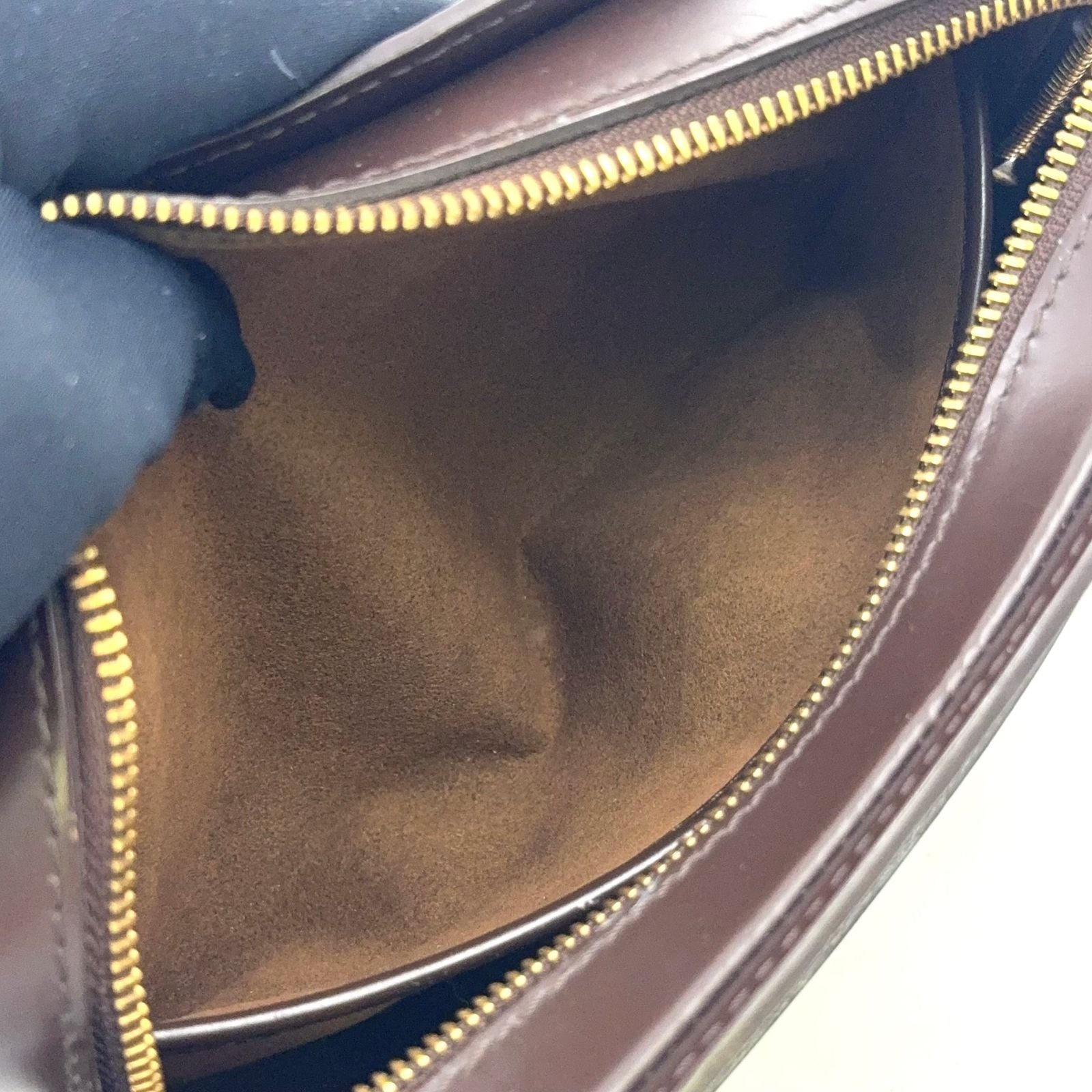 Louis Vuitton Damier Saint Ebene Second Leather Brown Clutch Gold — view 7
