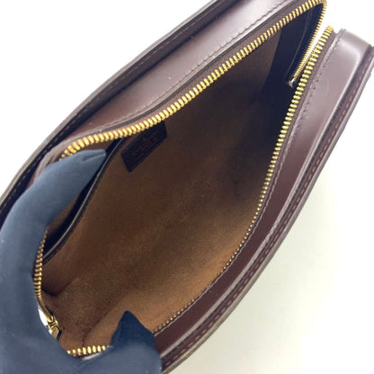 Louis Vuitton Damier Saint Ebene Second Leather Brown Clutch Gold — view 3
