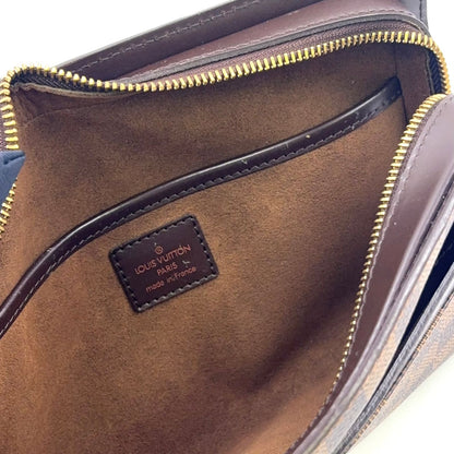 Louis Vuitton Damier Saint Ebene Second Leather Brown Clutch Gold — view 6