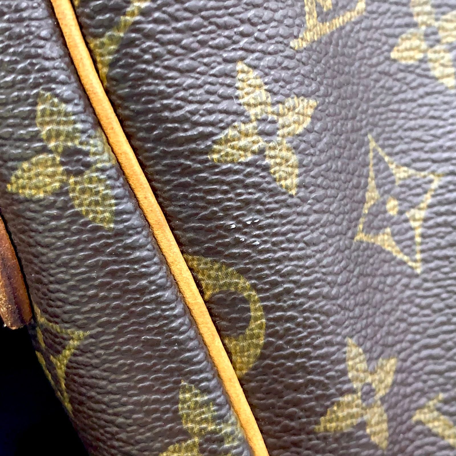 Louis Vuitton Danube Monogram Leather Brown Shoulder Bag Gold — view 8