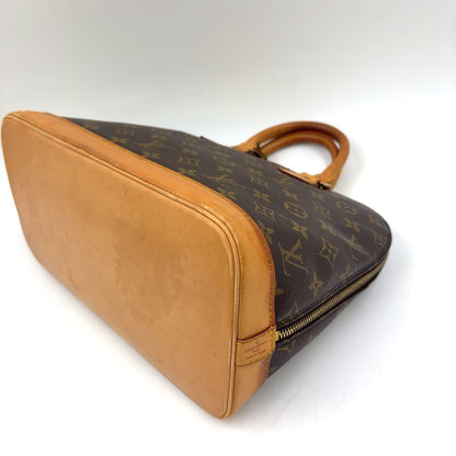 Louis Vuitton Alma PM Monogram Leather Brown Light Handbag Gold — view 9