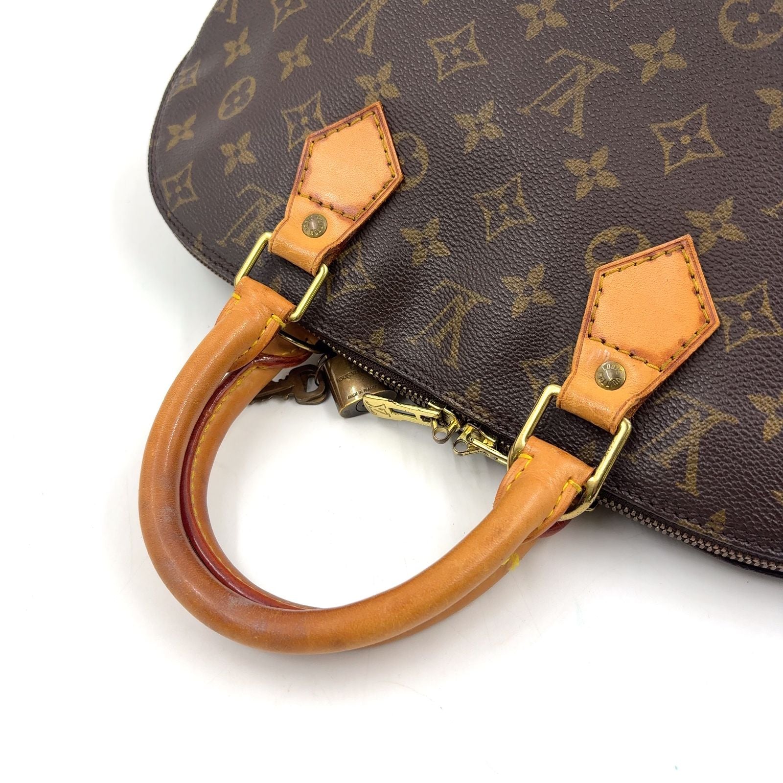 Louis Vuitton Alma PM Monogram Leather Brown Light Handbag Gold — view 5
