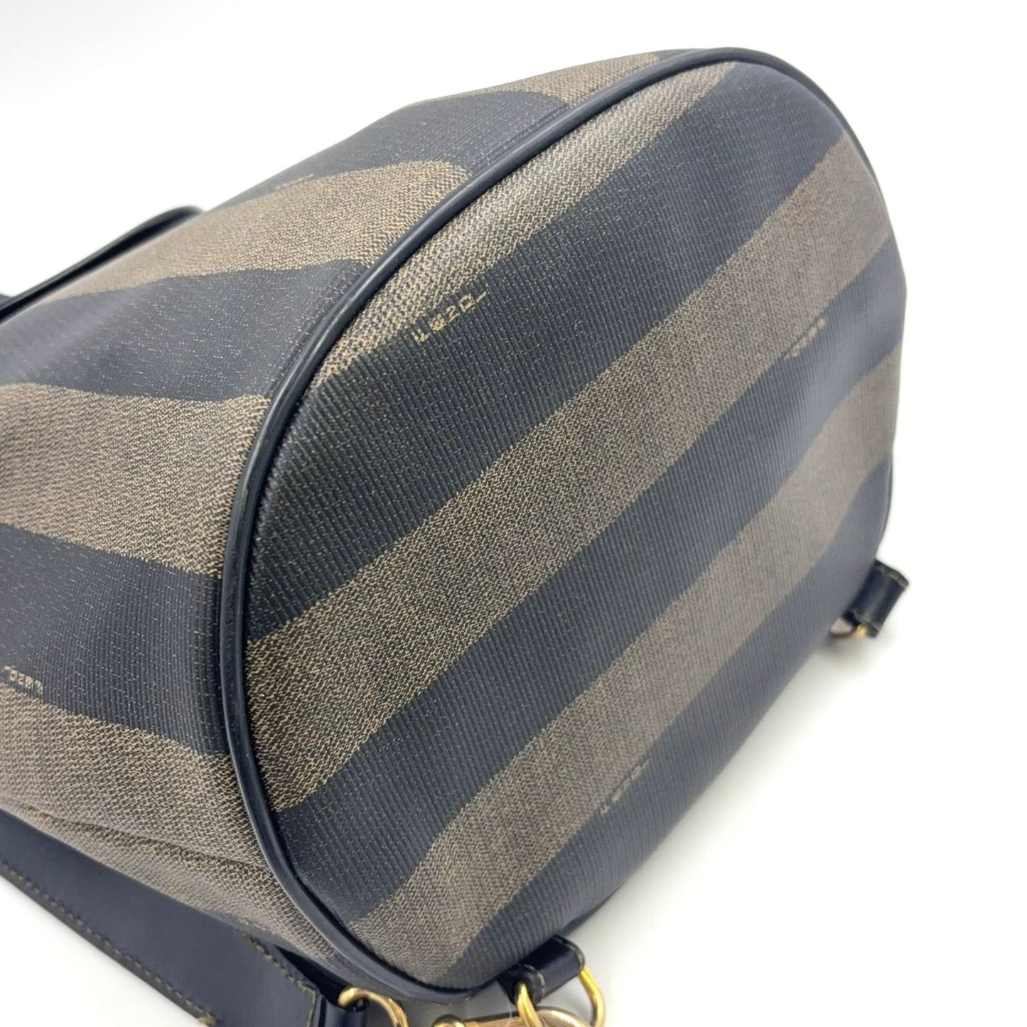 Fendi Pecan Pattern Khaki Brown Shoulder Bag Gold — view 8