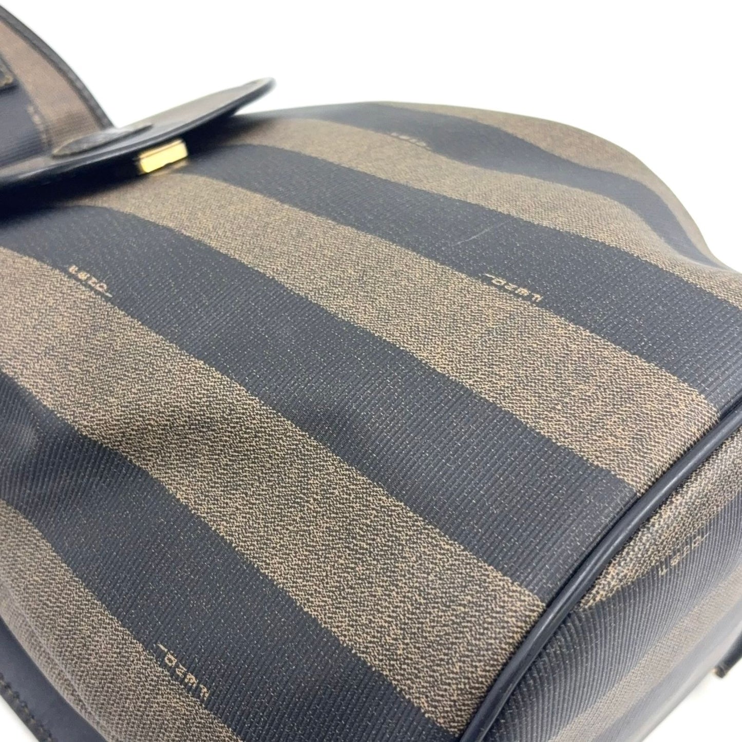 Fendi Pecan Pattern Khaki Brown Shoulder Bag Gold — view 5