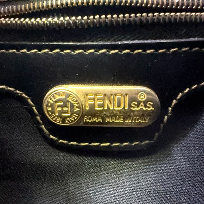 Fendi Pecan Pattern Khaki Brown Shoulder Bag Gold — view 4