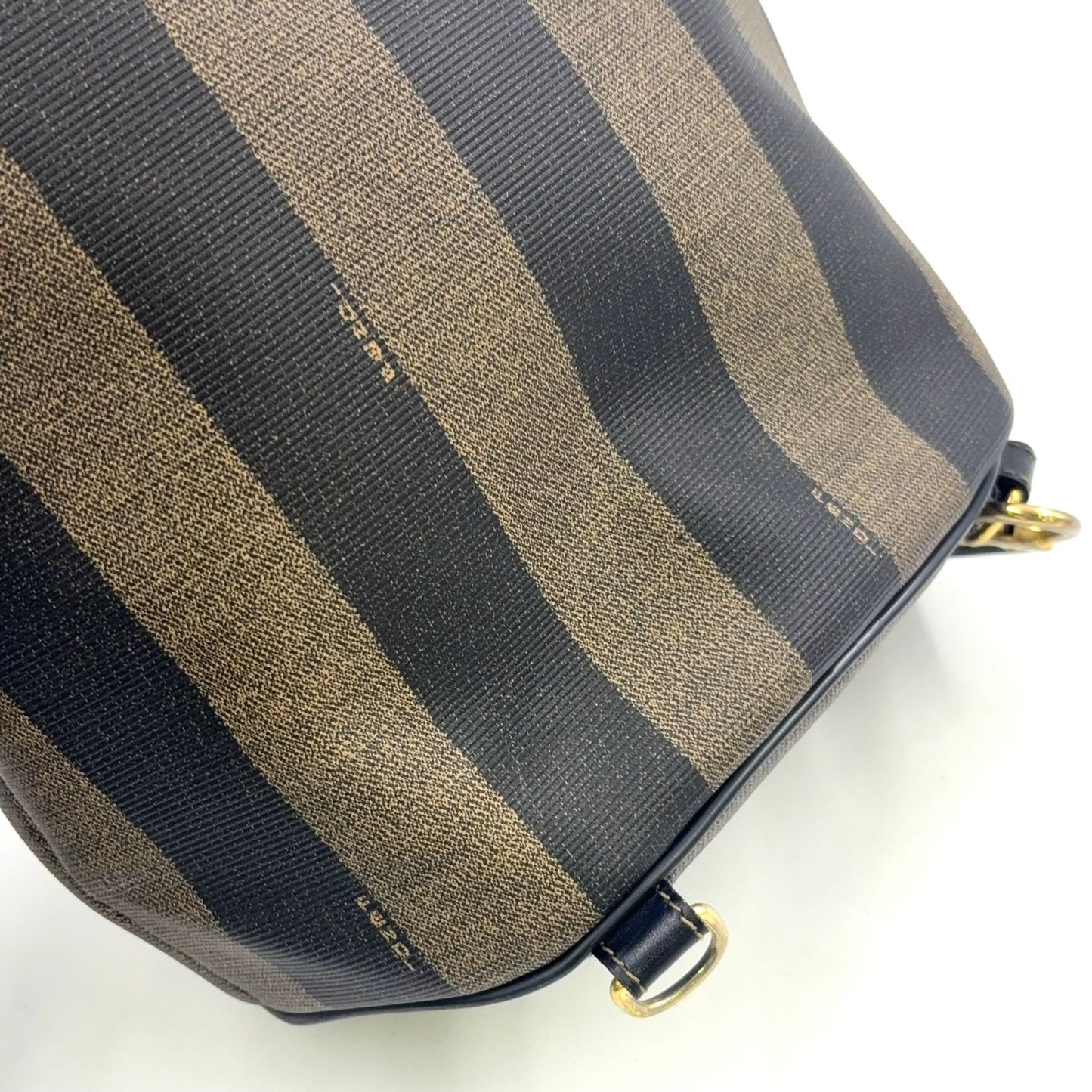 Fendi Pecan Pattern Khaki Brown Shoulder Bag Gold — view 7
