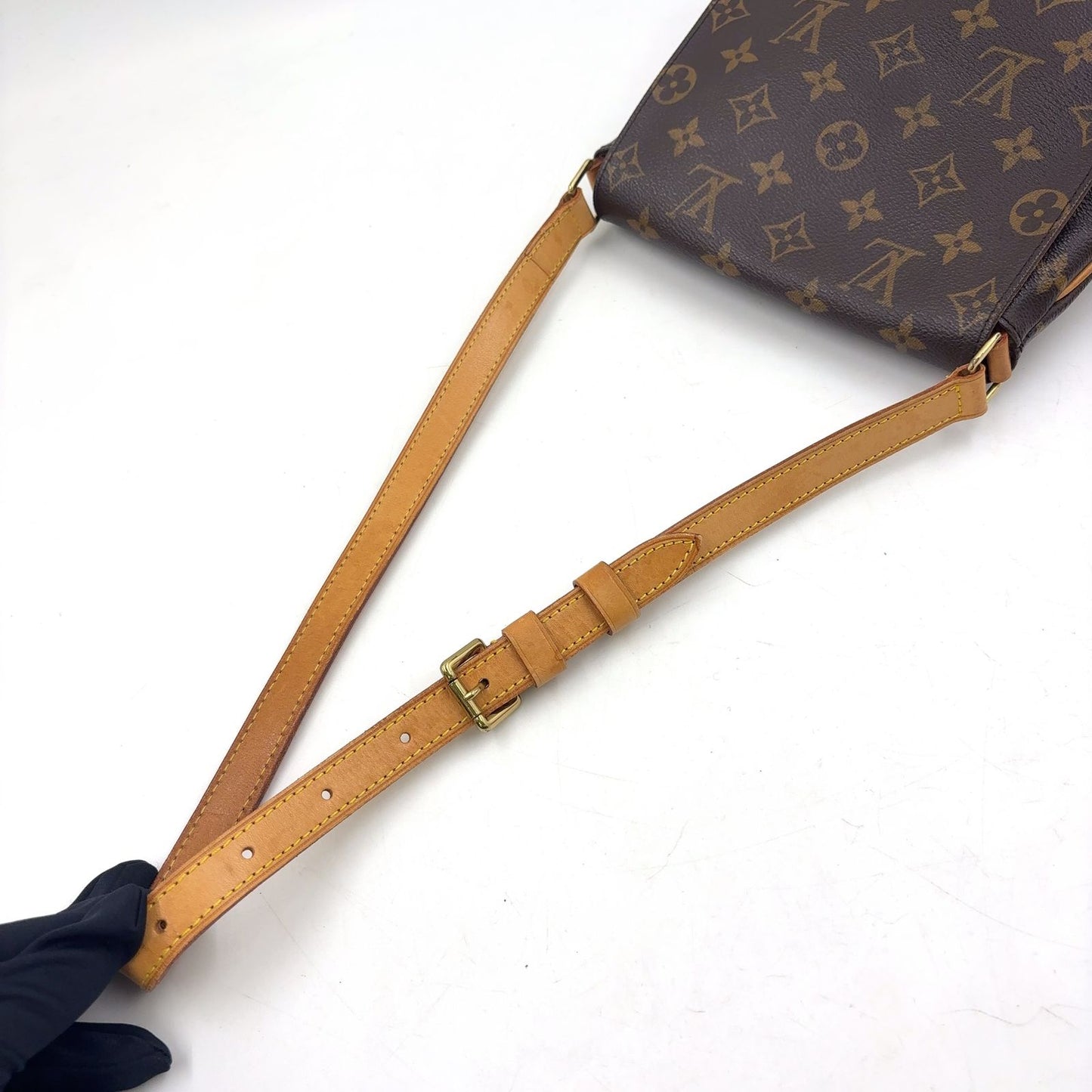 Louis Vuitton Musette Salsa Long Strap Monogram Leather Brown Shoulder Bag Gold — view 5