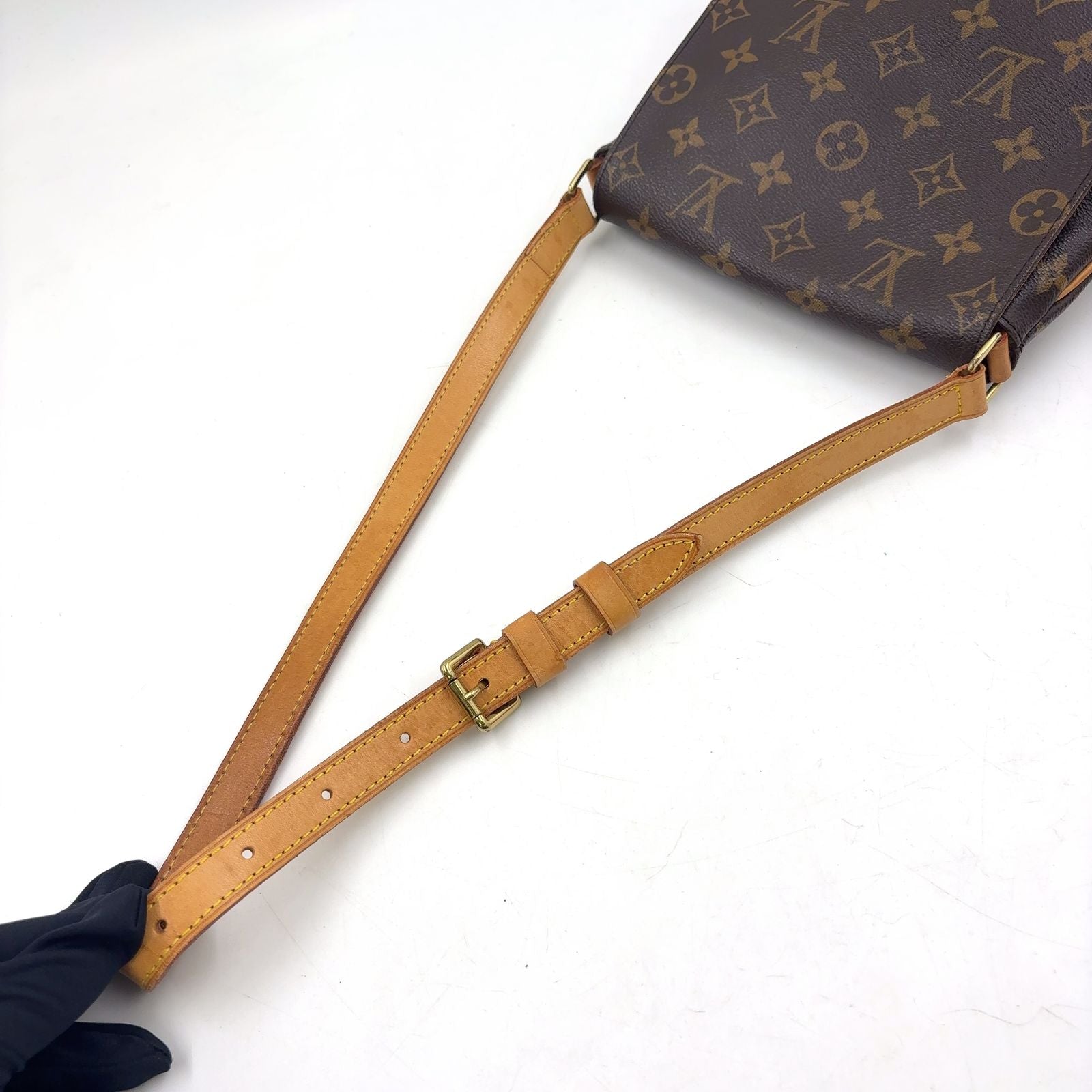 Louis Vuitton Musette Salsa Long Strap Monogram Leather Brown Shoulder Bag Gold — view 5