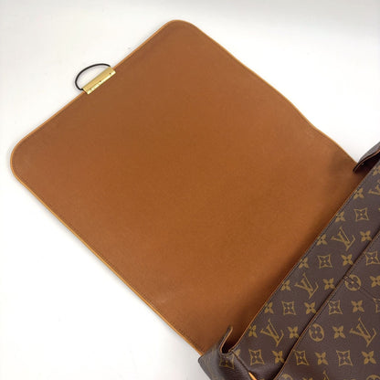 Louis Vuitton Aves Monogram Leather Brown Shoulder Bag Gold — view 9