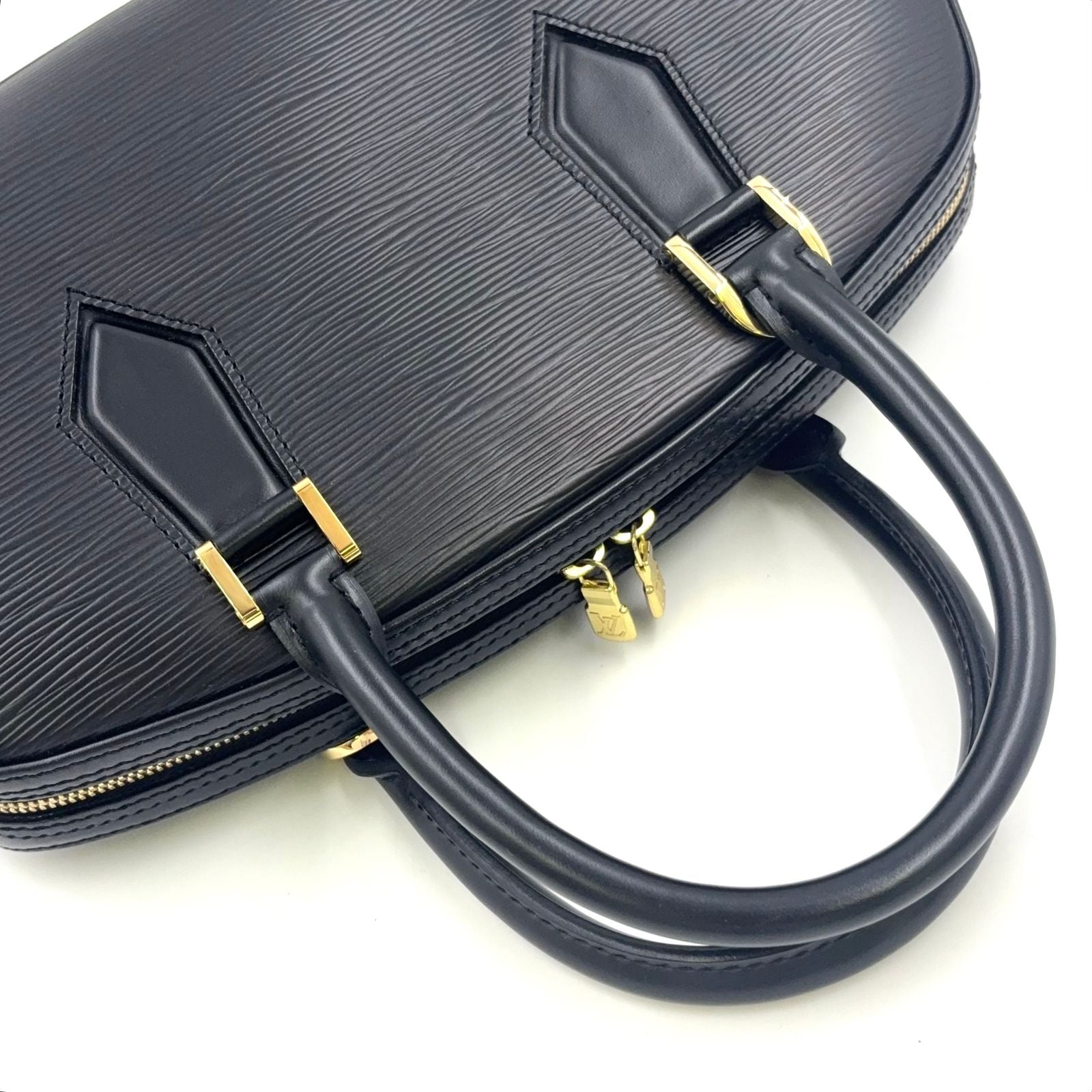 Louis Vuitton Jasmine Epi Noir Leather Black Handbag Gold — view 9