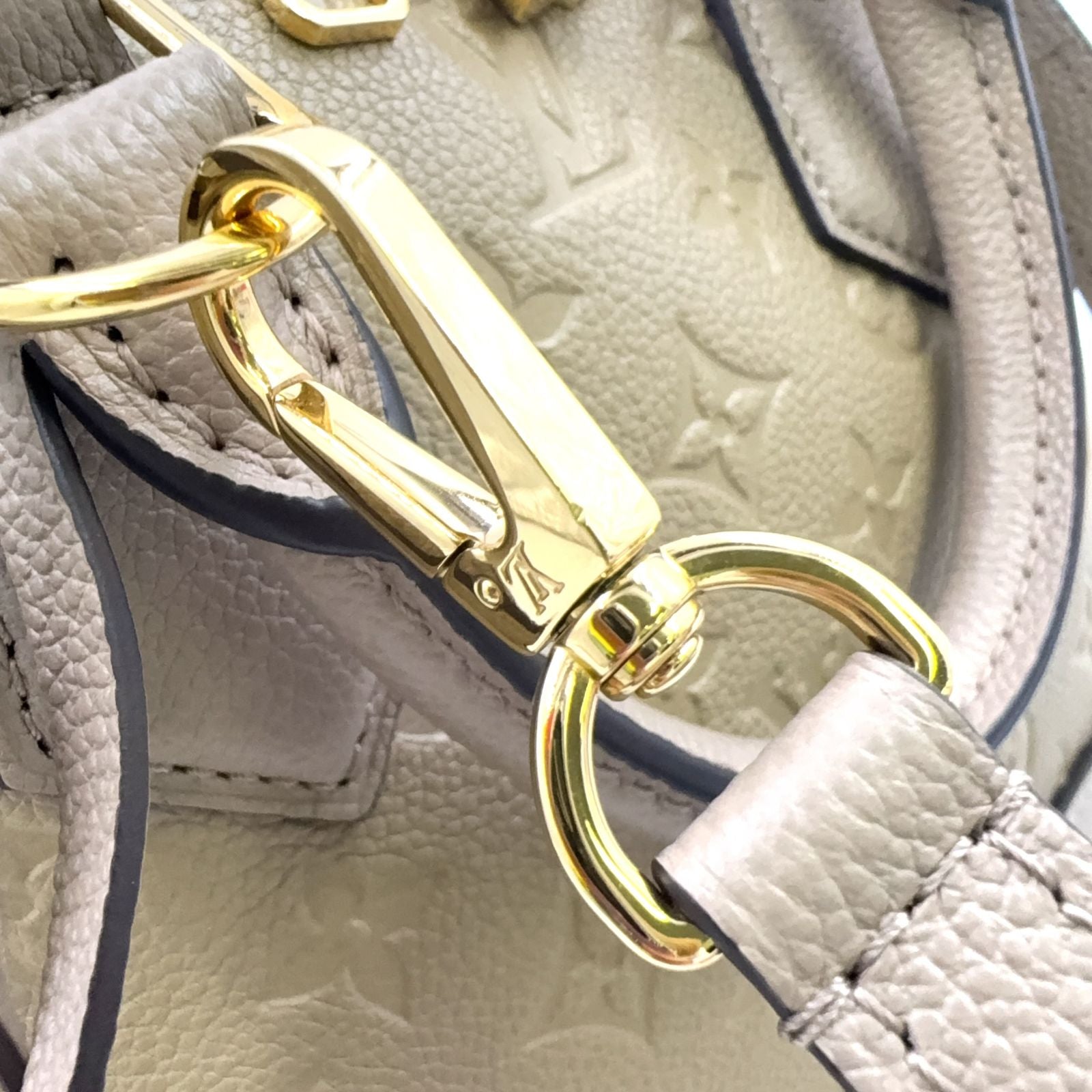 Louis Vuitton Neo Alma PM Monogram Empreinte Leather Gray Beige Handbag Gold — view 9