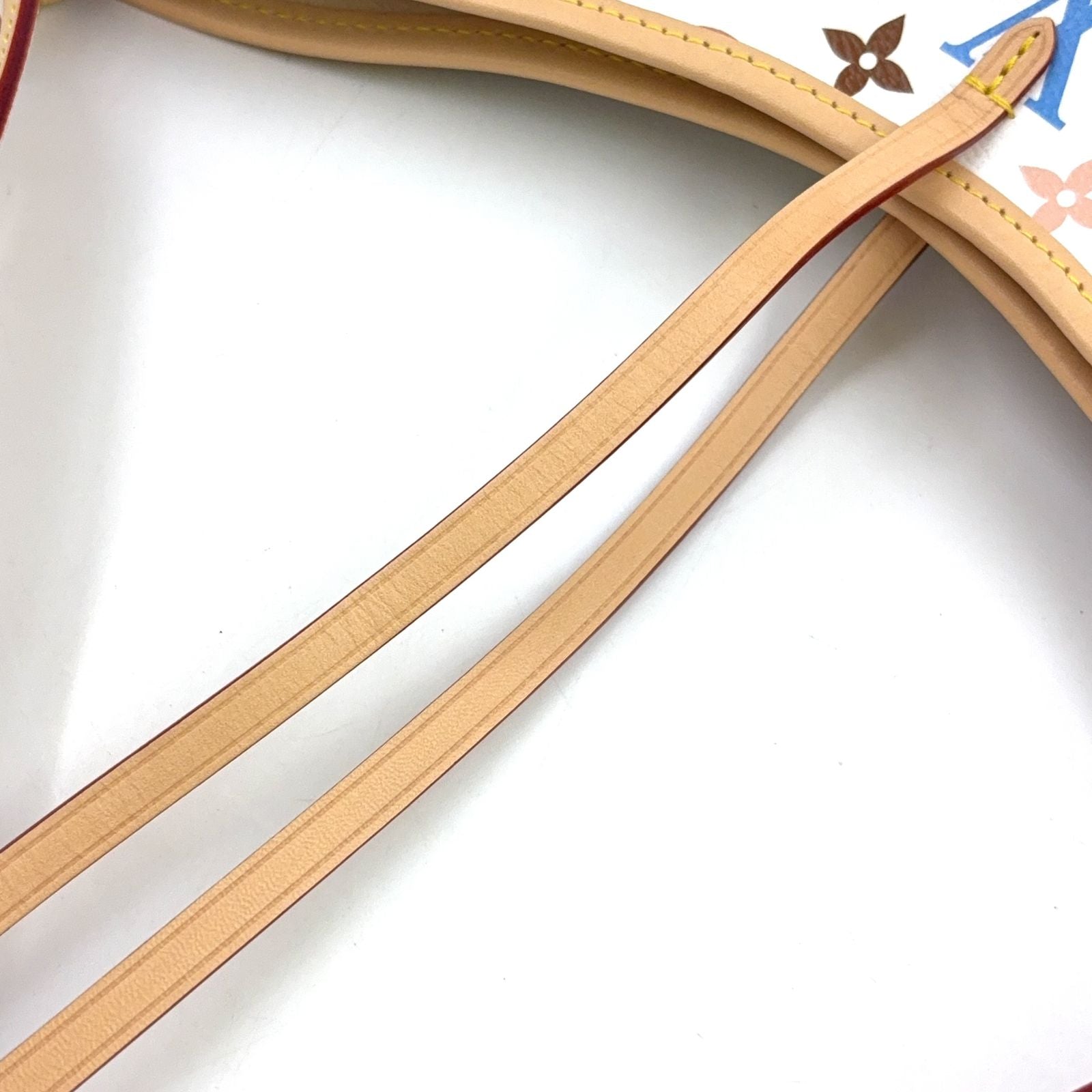 Louis Vuitton LV Takashi Murakami Carryall PM Monogram Multicolor Leather White — view 8