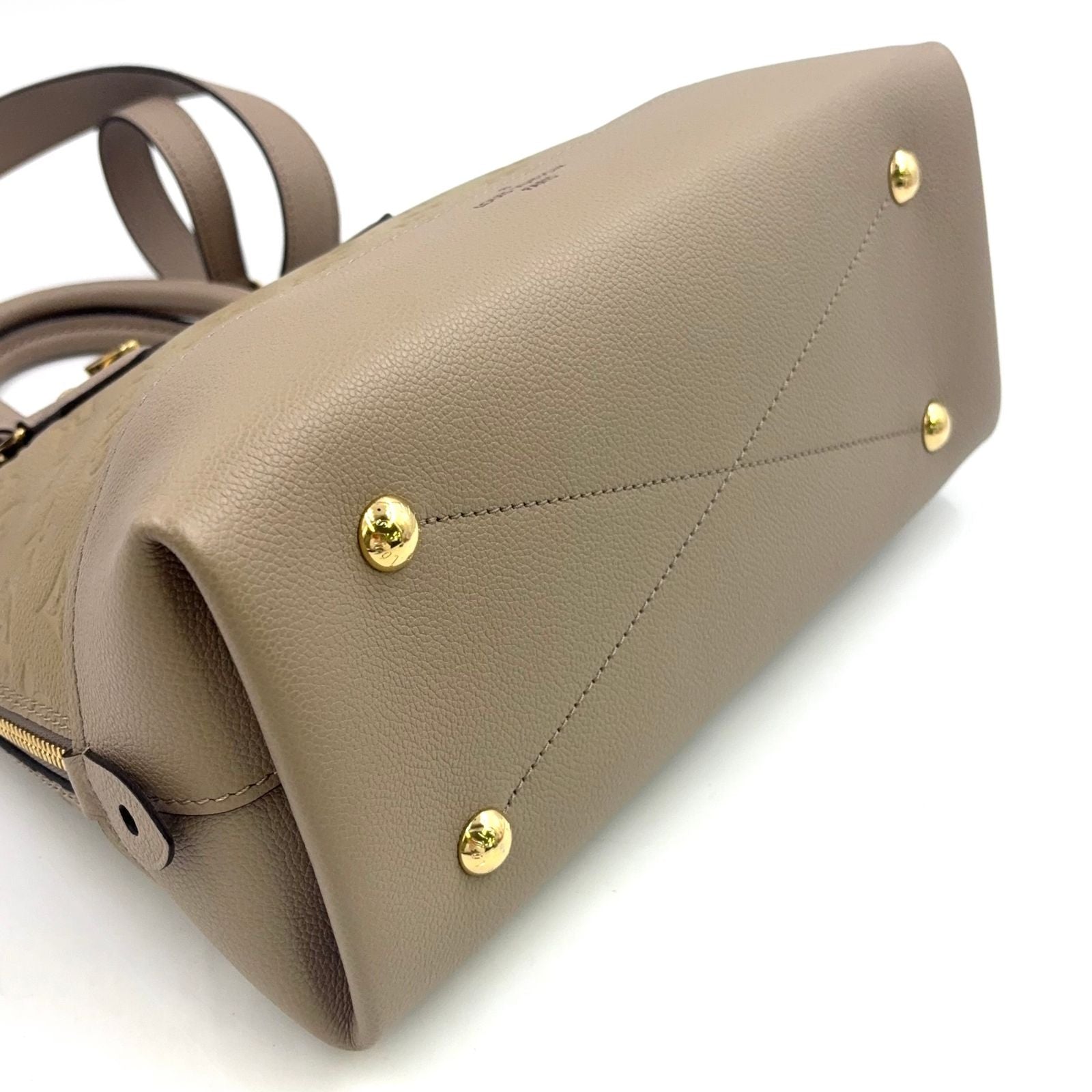 Louis Vuitton Neo Alma PM Monogram Empreinte Leather Gray Beige Handbag Gold — view 5