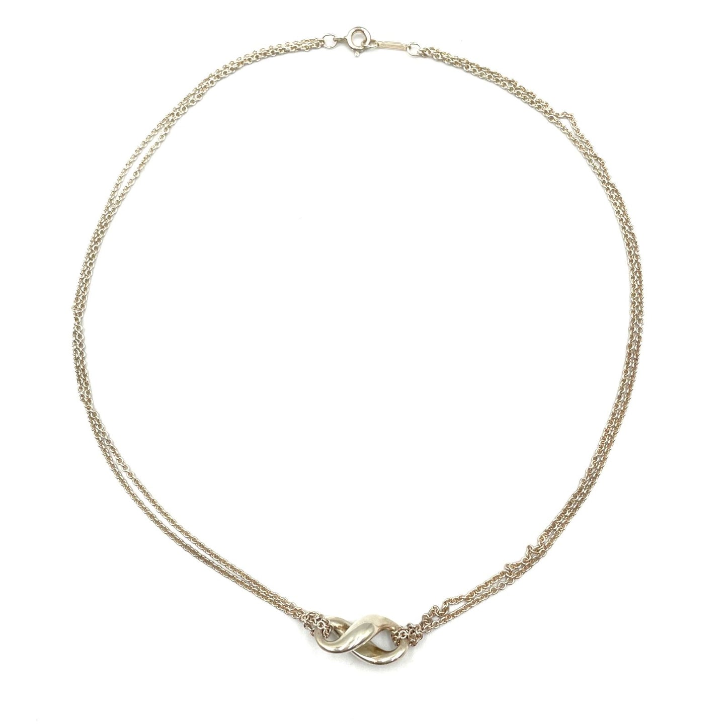 Tiffany & Co Infinity Double Chain Silver Necklace — view 3