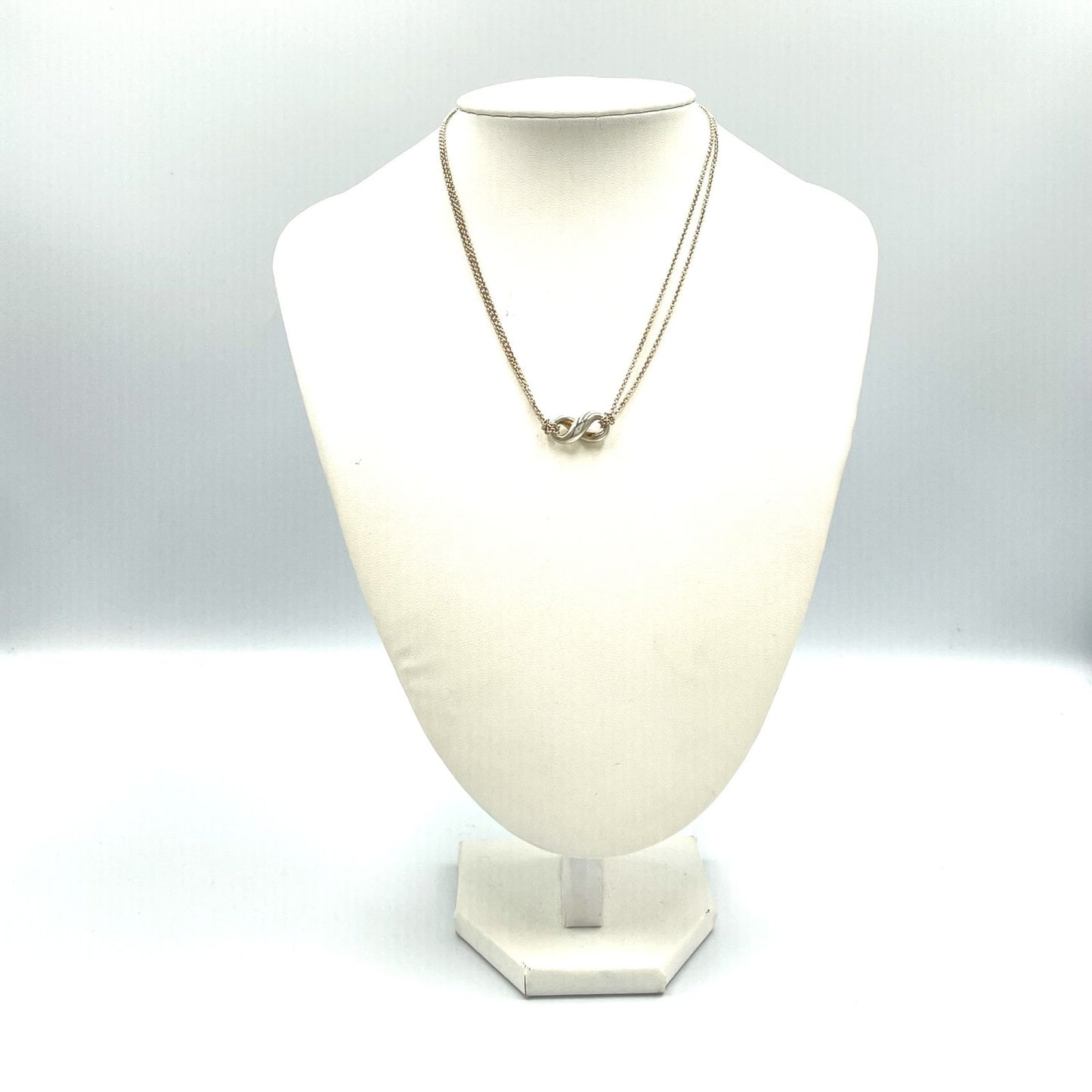 Tiffany & Co Infinity Double Chain Silver Necklace — view 9
