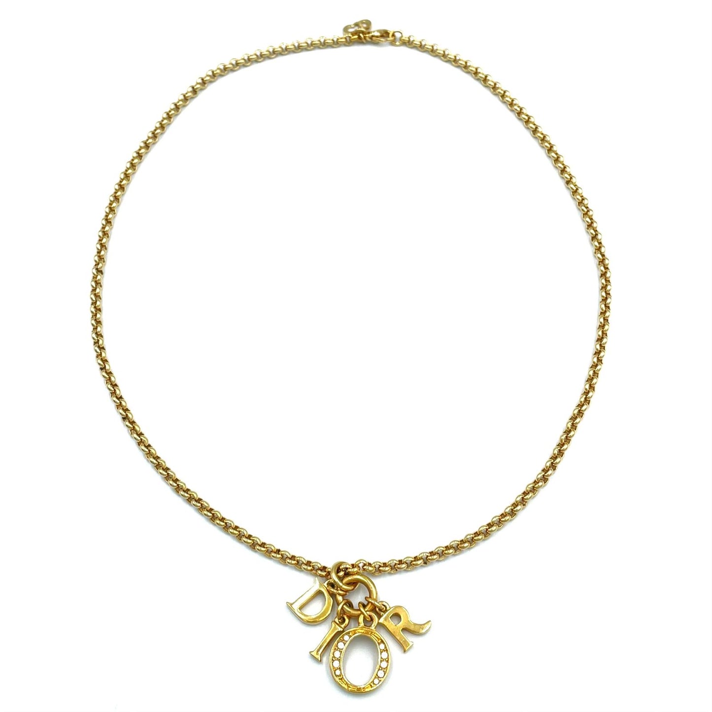 Dior Vintage Logo Gold Plated Necklace — view 3