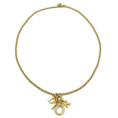 Dior Vintage Logo Gold Plated Necklace — view 3