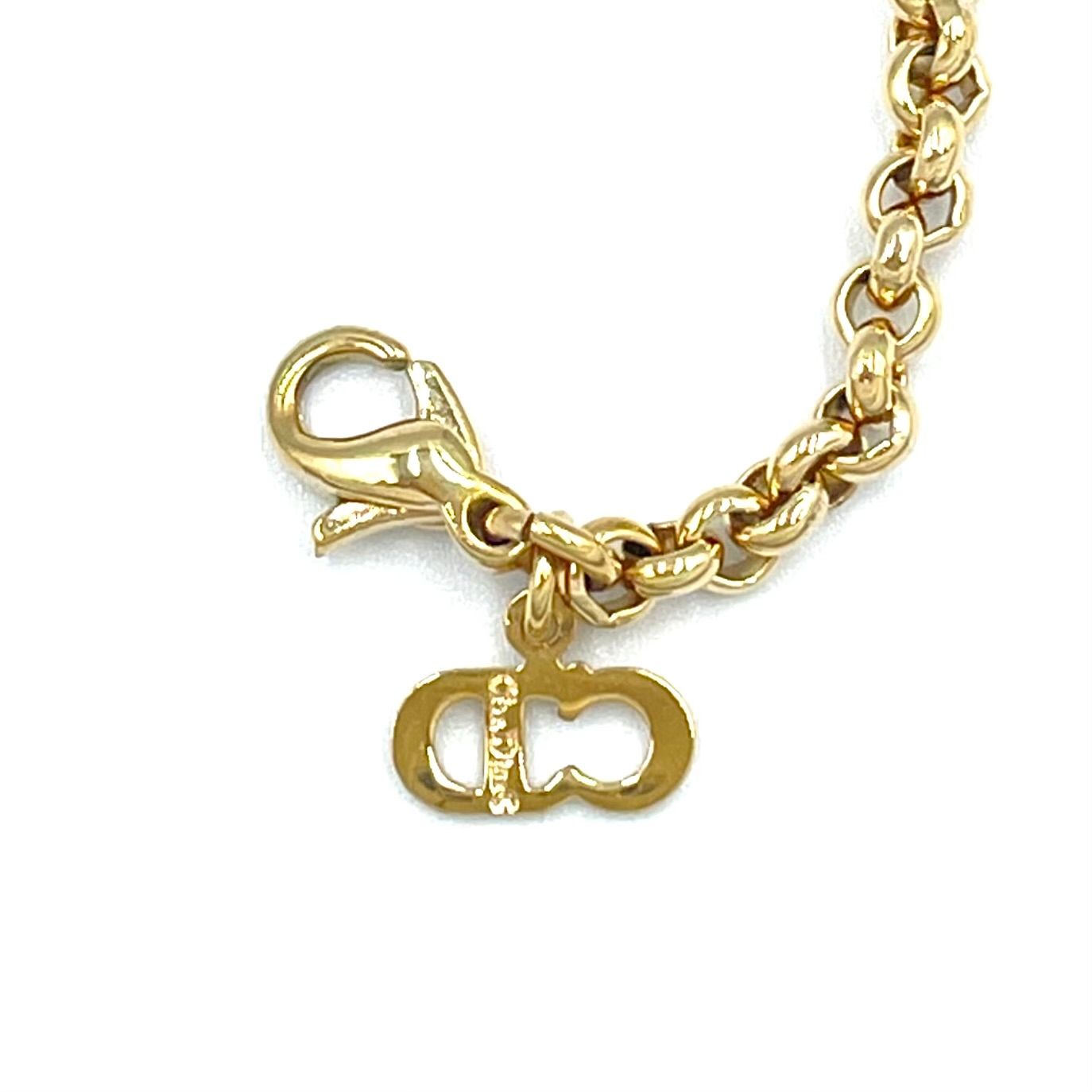 Dior Vintage Logo Gold Plated Necklace — view 4