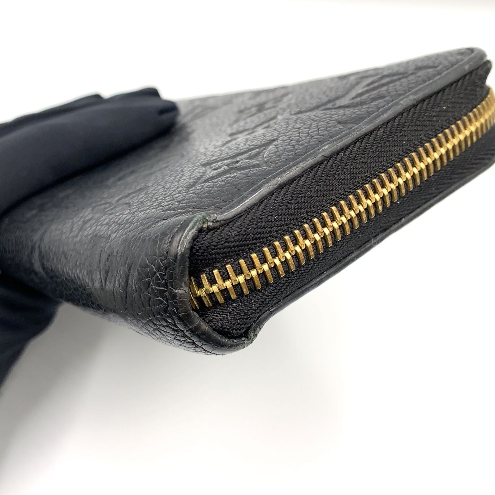 Louis Vuitton Zippy Wallet Monogram Empreinte Noir Leather Black Round Gold — view 5