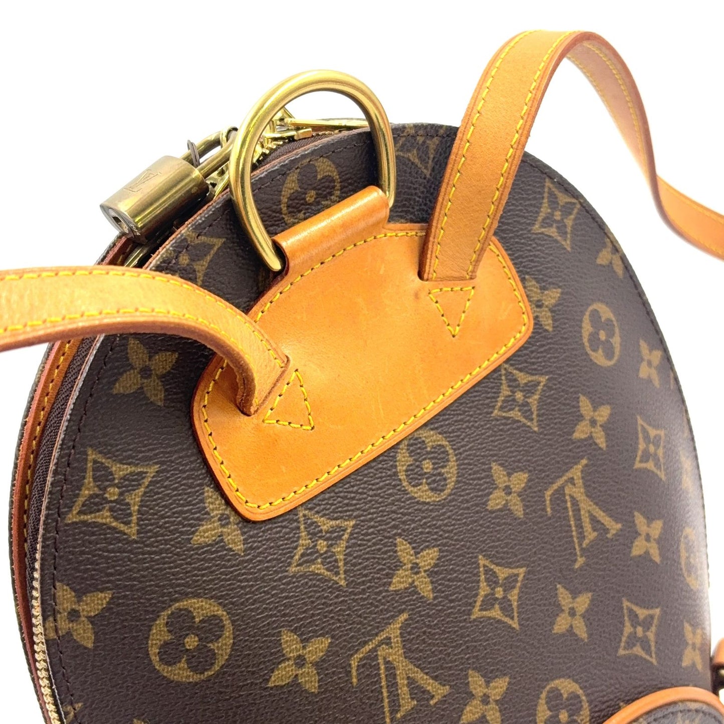 Louis Vuitton Ellipse Sac a Dos Monogram Leather Brown Light Backpack Gold — view 8