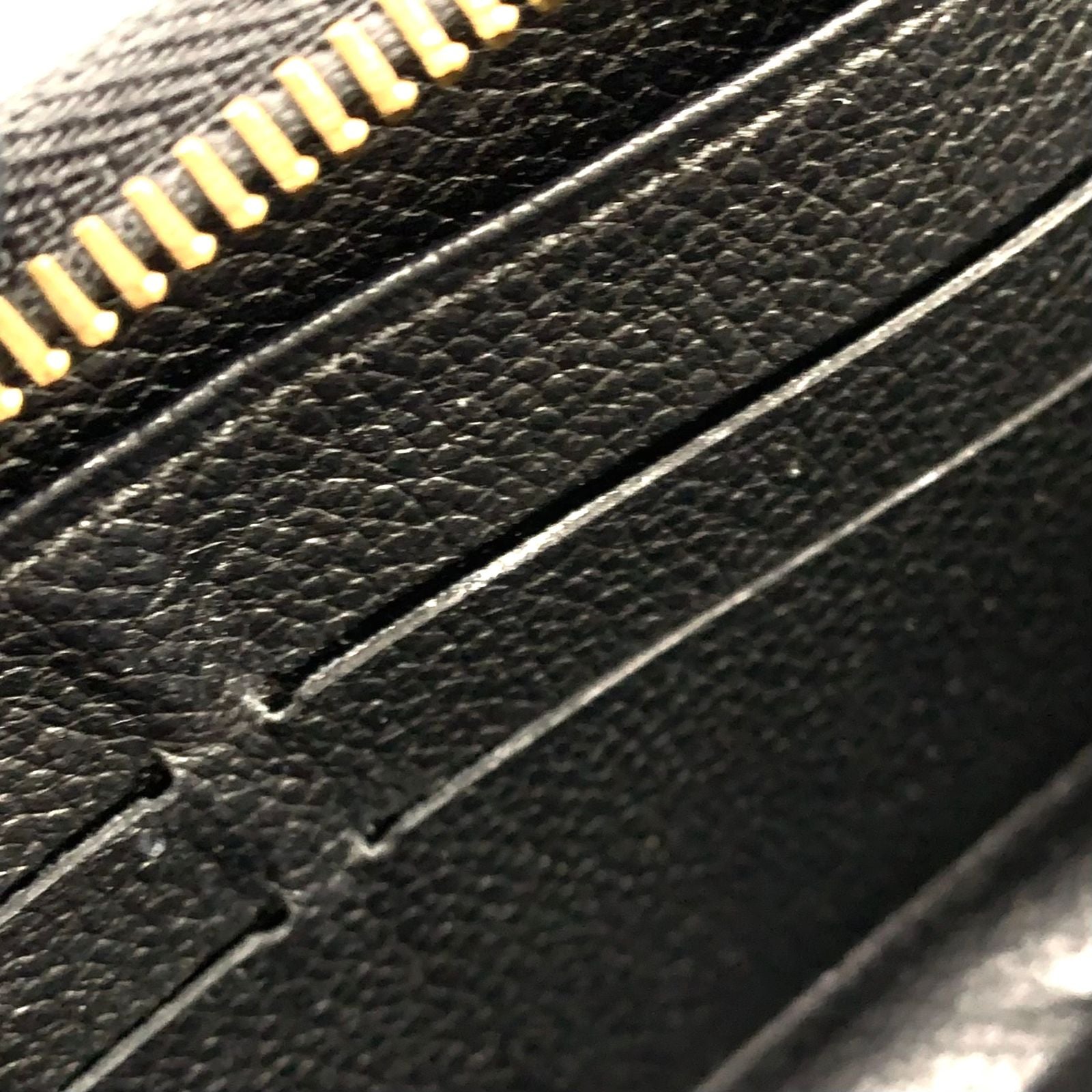 Louis Vuitton Zippy Wallet Monogram Empreinte Noir Leather Black Round Gold — view 9