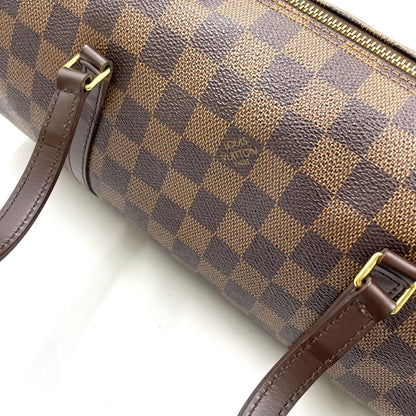 Louis Vuitton Papillon 30 Damier Ebene Leather Brown Handbag Gold — view 7