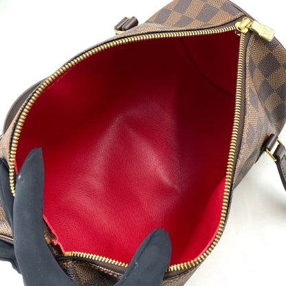 Louis Vuitton Papillon 30 Damier Ebene Leather Brown Handbag Gold — view 3