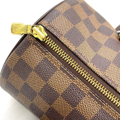 Louis Vuitton Papillon 30 Damier Ebene Leather Brown Handbag Gold — view 9