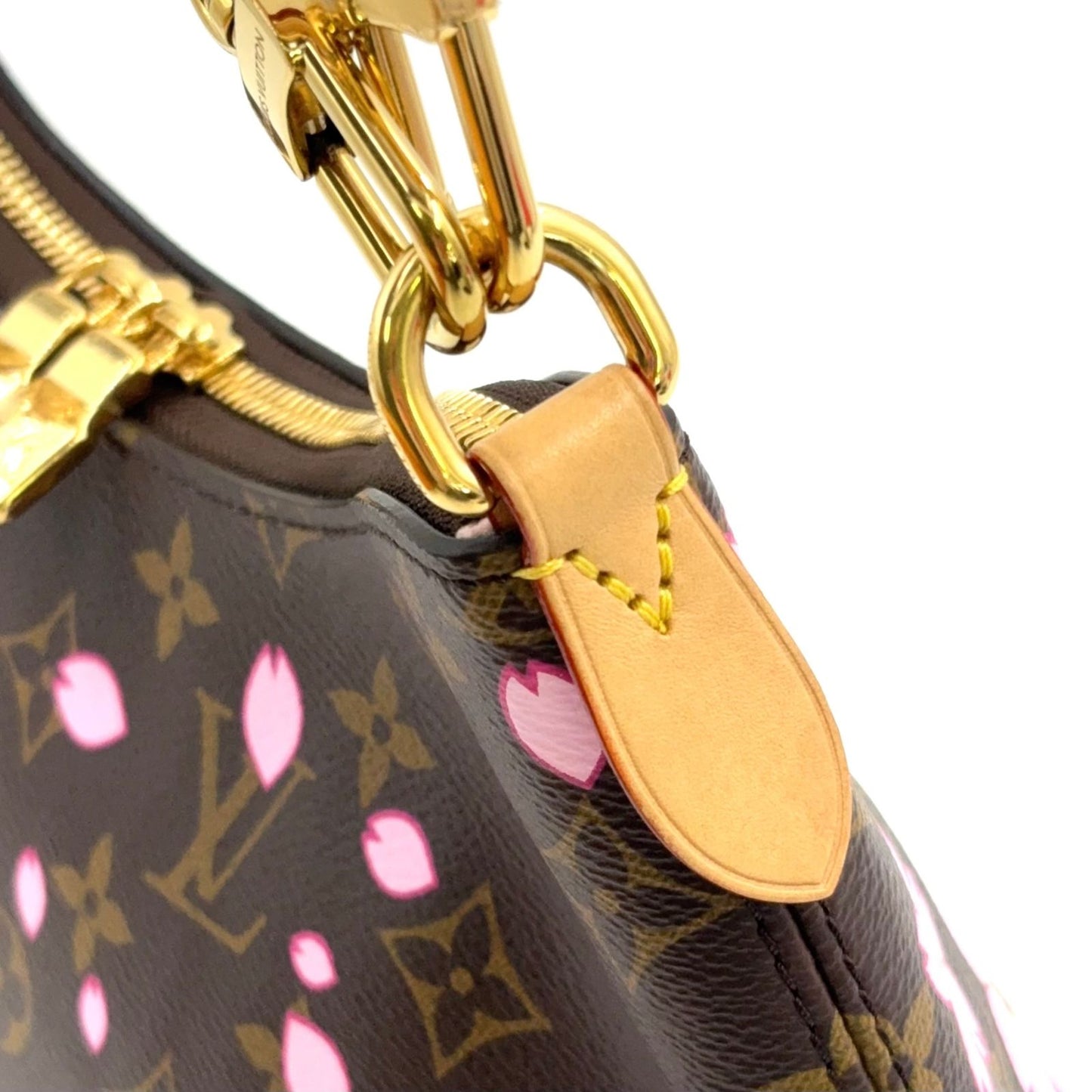 Louis Vuitton Monogram Cherry Blossom Leather Pink Brown Light Shoulder Bag Gold — view 8