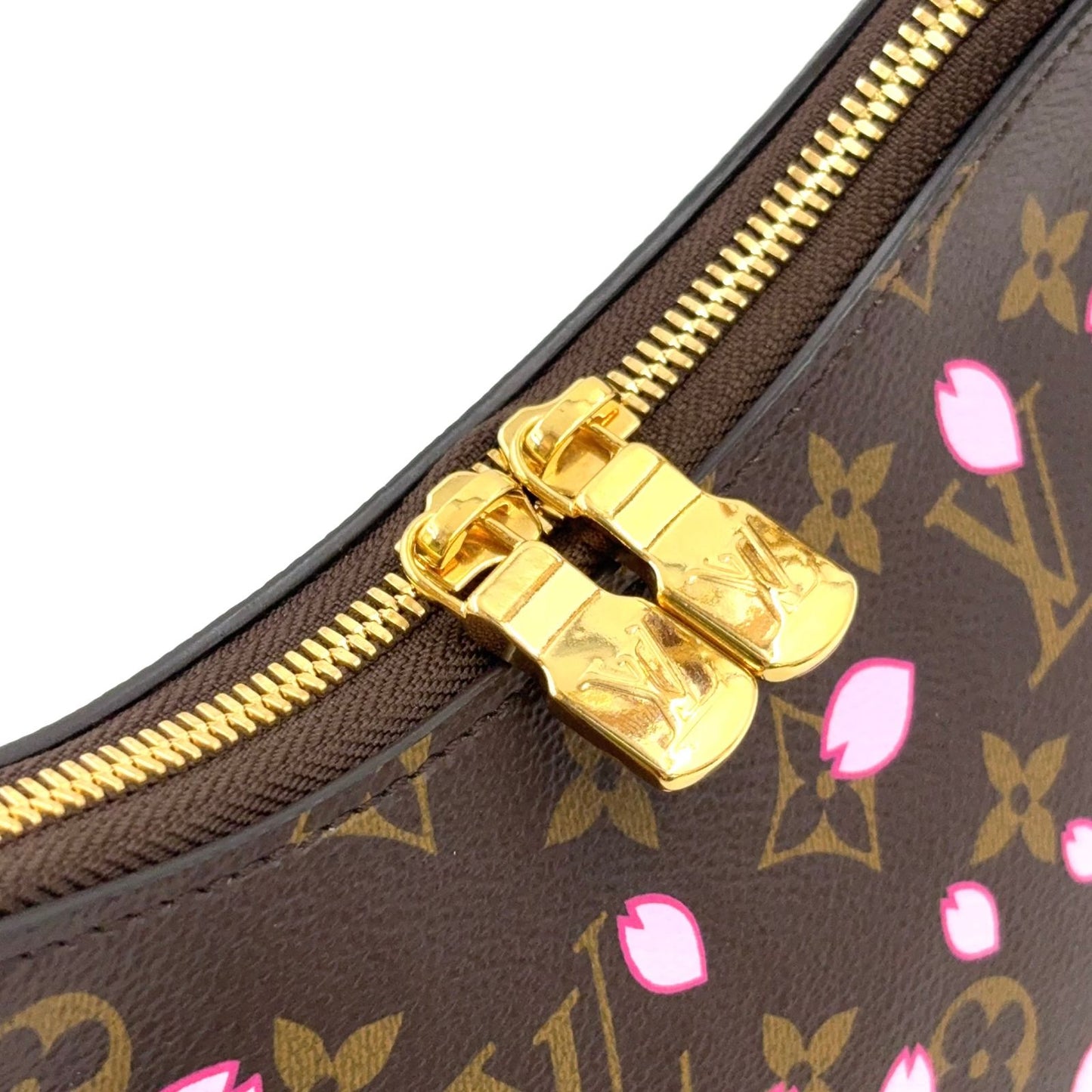 Louis Vuitton Monogram Cherry Blossom Leather Pink Brown Light Shoulder Bag Gold — view 6