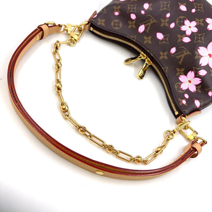 Louis Vuitton Monogram Cherry Blossom Leather Pink Brown Light Shoulder Bag Gold — view 7