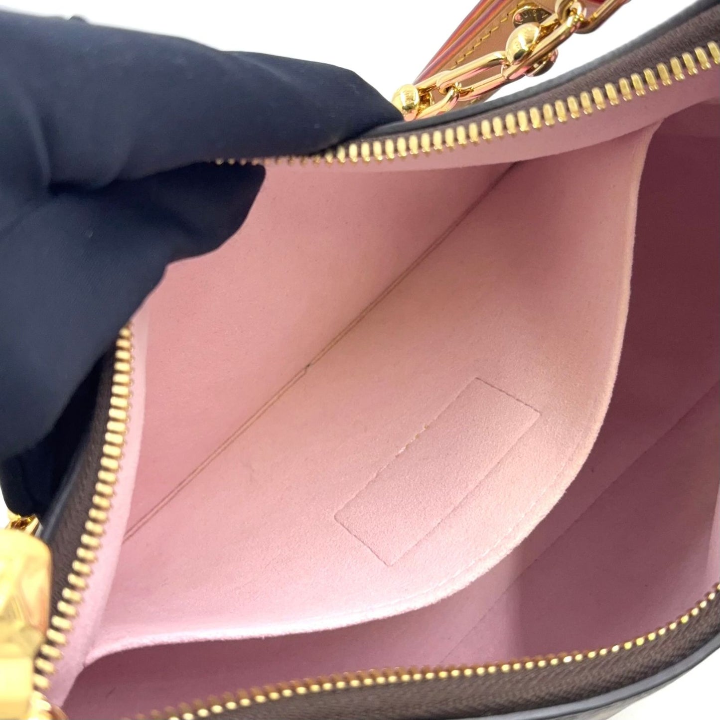 Louis Vuitton Monogram Cherry Blossom Leather Pink Brown Light Shoulder Bag Gold — view 5