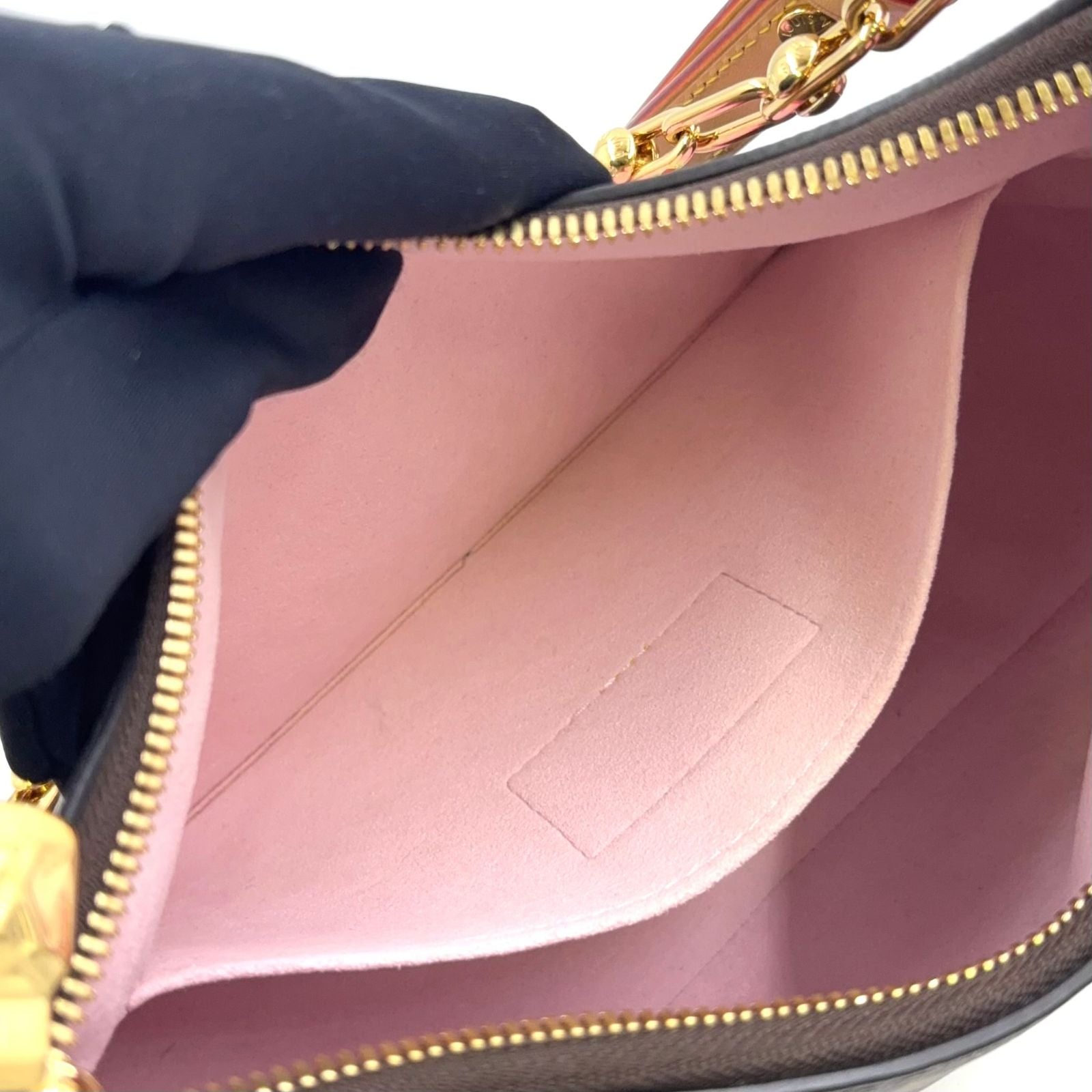 Louis Vuitton Monogram Cherry Blossom Leather Pink Brown Light Shoulder Bag Gold — view 5