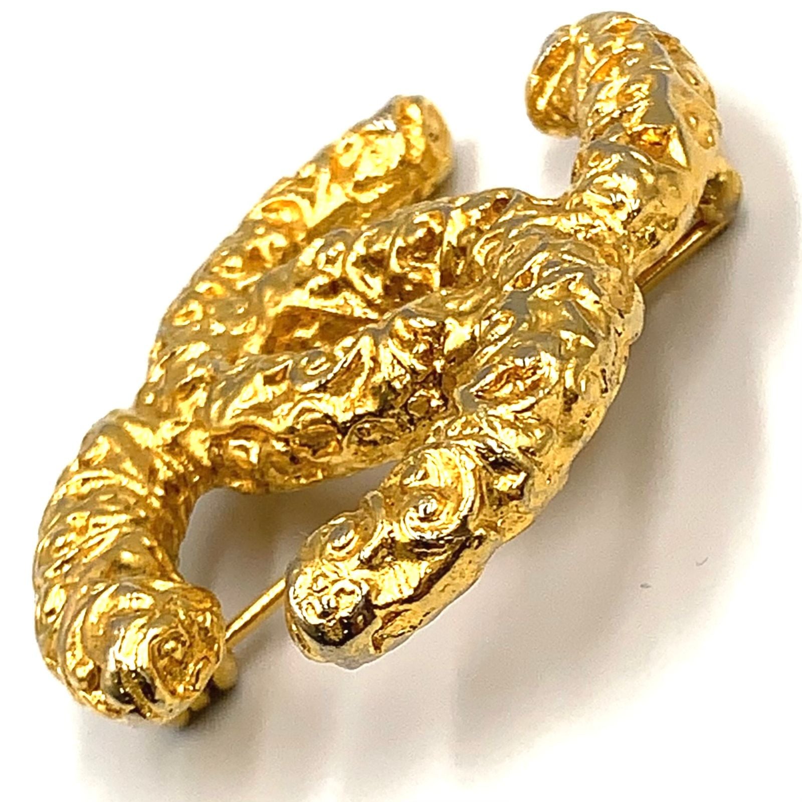 Chanel CC Logo Gold Plated Brooch — view 6
